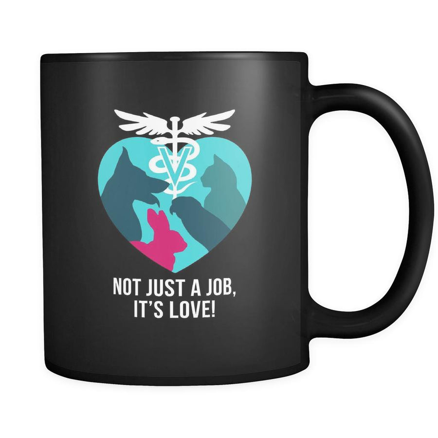 Veterinary Not just a job, It's love 11oz Black Mug-Drinkware-Teelime | shirts-hoodies-mugs