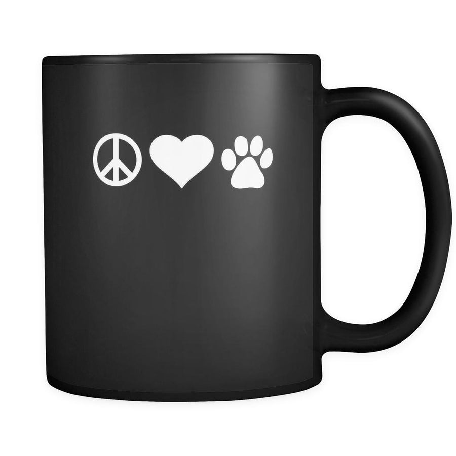 Veterinary Peace love paws 11oz Black Mug-Drinkware-Teelime | shirts-hoodies-mugs
