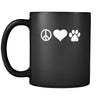 Veterinary Peace love paws 11oz Black Mug-Drinkware-Teelime | shirts-hoodies-mugs