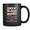 Veterinary Sweat dries bood clots bones heal suck it up buttercup only real girls become vet receptionist 11oz Black Mug-Drinkware-Teelime | shirts-hoodies-mugs