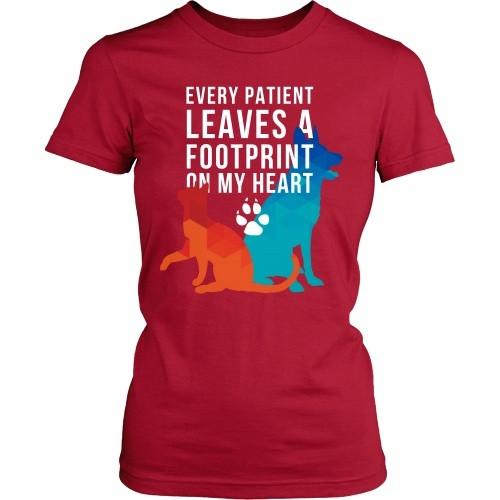 Veterinary T Shirt - Every patient leaves a footprint on my heart-T-shirt-Teelime | shirts-hoodies-mugs