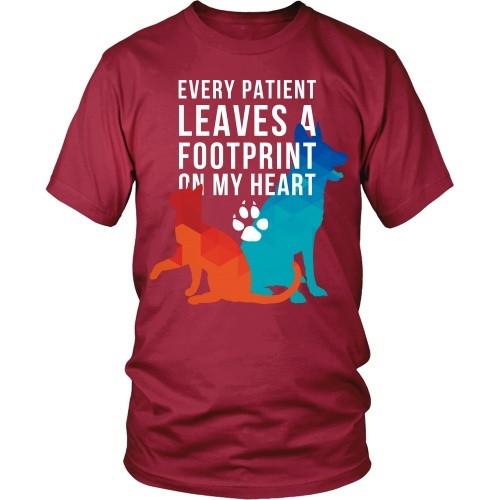 Veterinary T Shirt - Every patient leaves a footprint on my heart-T-shirt-Teelime | shirts-hoodies-mugs