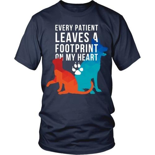 Veterinary T Shirt - Every patient leaves a footprint on my heart-T-shirt-Teelime | shirts-hoodies-mugs
