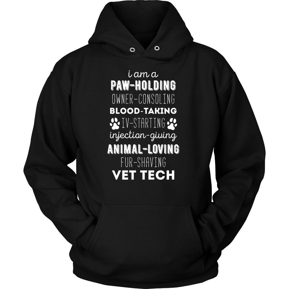 Veterinary T Shirt - I am a paw-holding animal-loving fur-shaving Vet Tech-T-shirt-Teelime | shirts-hoodies-mugs
