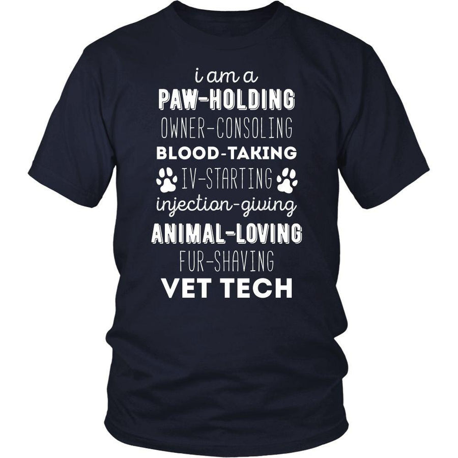 Veterinary T Shirt - I am a paw-holding animal-loving fur-shaving Vet Tech-T-shirt-Teelime | shirts-hoodies-mugs