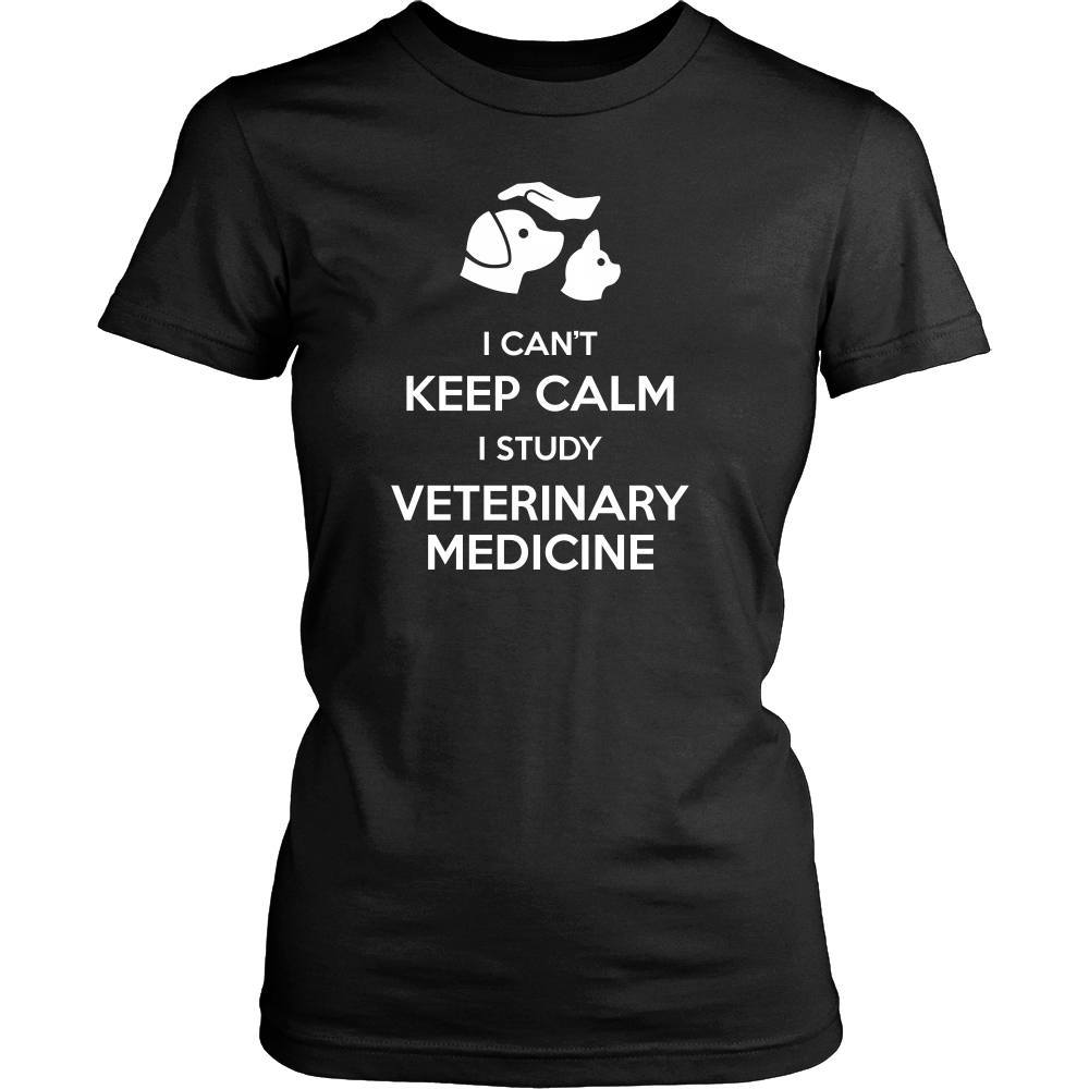 Veterinary T Shirt - I can't keep calm I study Veterinary Medicine-T-shirt-Teelime | shirts-hoodies-mugs