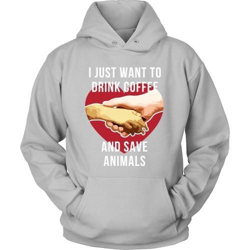 Veterinary T Shirt - I just want to drink coffee and save animals-T-shirt-Teelime | shirts-hoodies-mugs