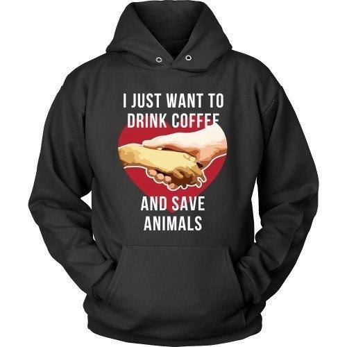 Veterinary T Shirt - I just want to drink coffee and save animals-T-shirt-Teelime | shirts-hoodies-mugs