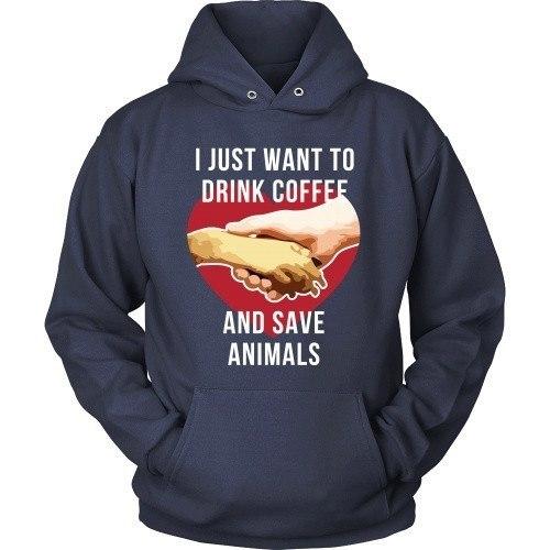 Veterinary T Shirt - I just want to drink coffee and save animals-T-shirt-Teelime | shirts-hoodies-mugs