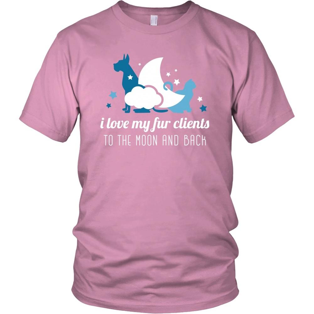 Veterinary T Shirt - I love my fur clients to the moon and back-T-shirt-Teelime | shirts-hoodies-mugs
