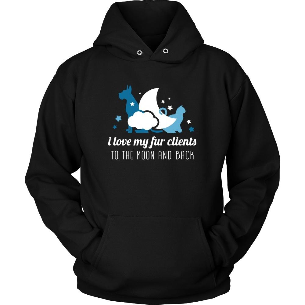 Veterinary T Shirt - I love my fur clients to the moon and back-T-shirt-Teelime | shirts-hoodies-mugs