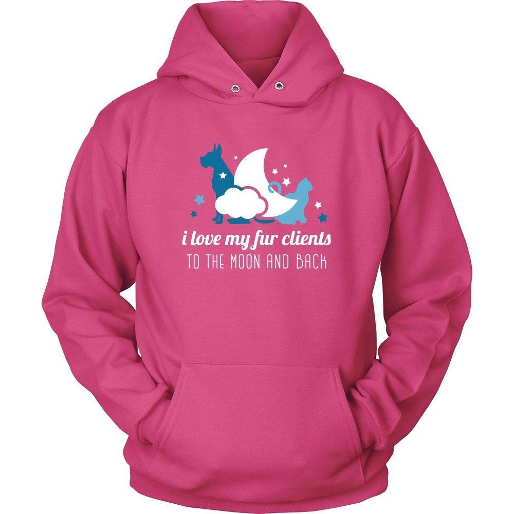 Veterinary T Shirt - I love my fur clients to the moon and back-T-shirt-Teelime | shirts-hoodies-mugs