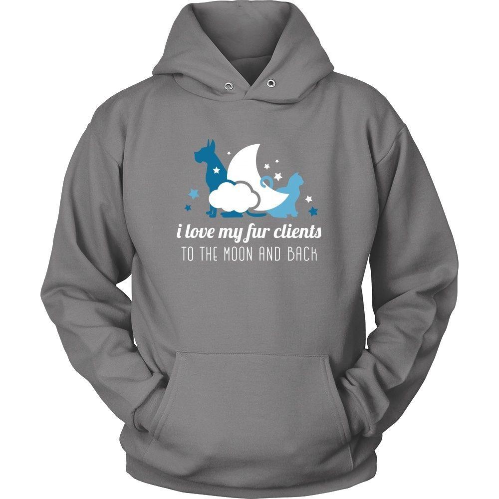 Veterinary T Shirt - I love my fur clients to the moon and back-T-shirt-Teelime | shirts-hoodies-mugs