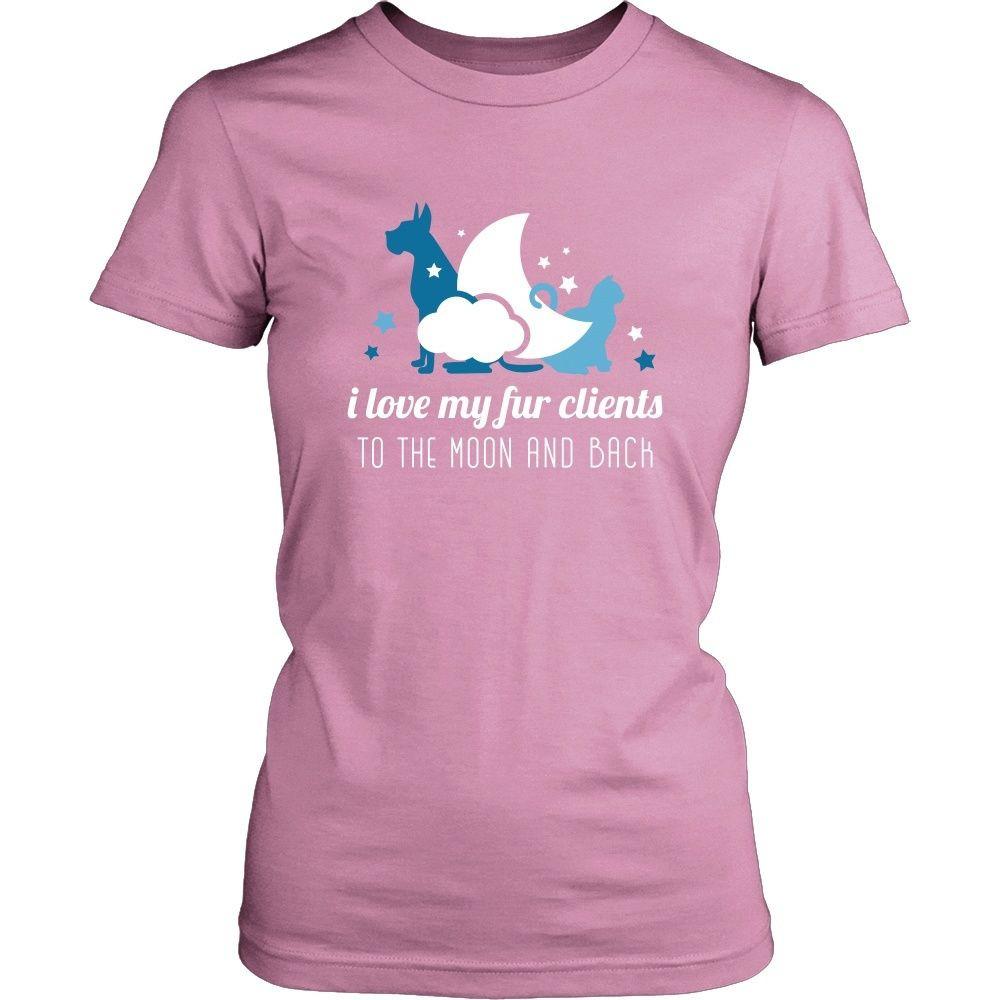 Veterinary T Shirt - I love my fur clients to the moon and back-T-shirt-Teelime | shirts-hoodies-mugs