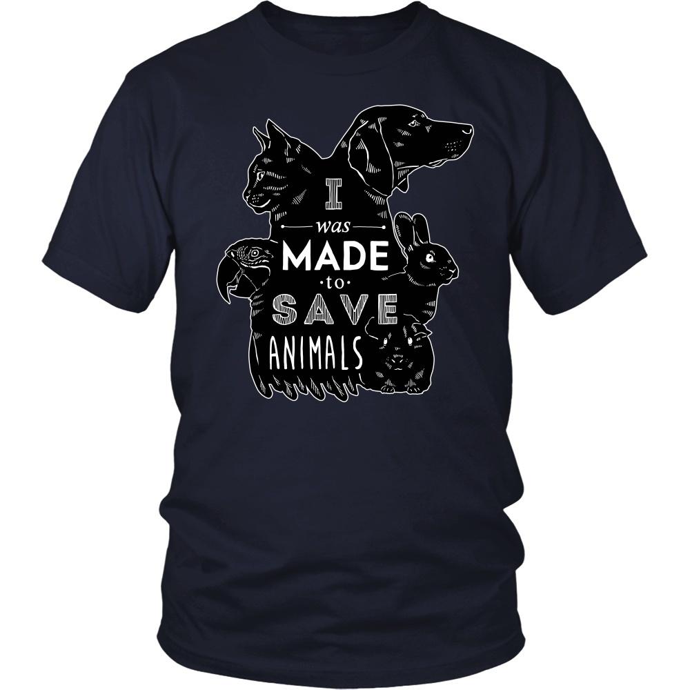 Veterinary T Shirt - I was made to save animals [black ver.]-T-shirt-Teelime | shirts-hoodies-mugs