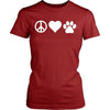 Veterinary T Shirt - Peace Love Paw-T-shirt-Teelime | shirts-hoodies-mugs