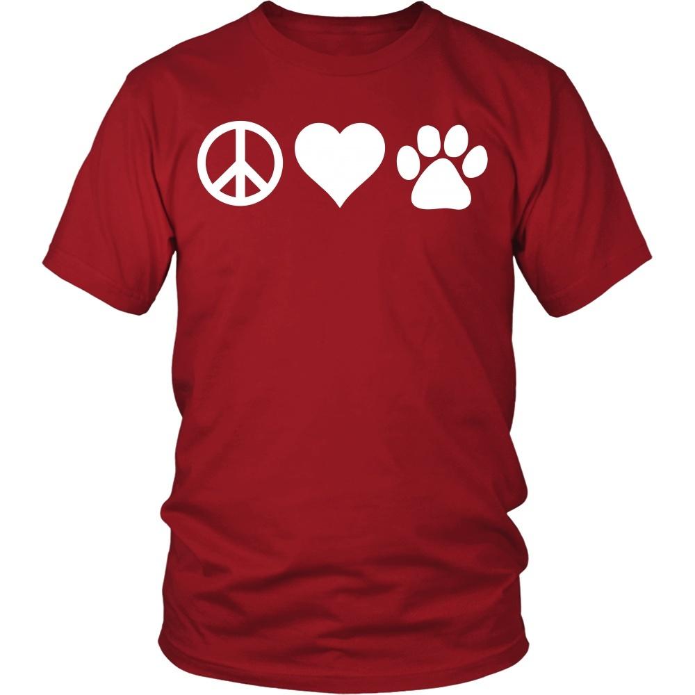 Veterinary T Shirt - Peace Love Paw-T-shirt-Teelime | shirts-hoodies-mugs