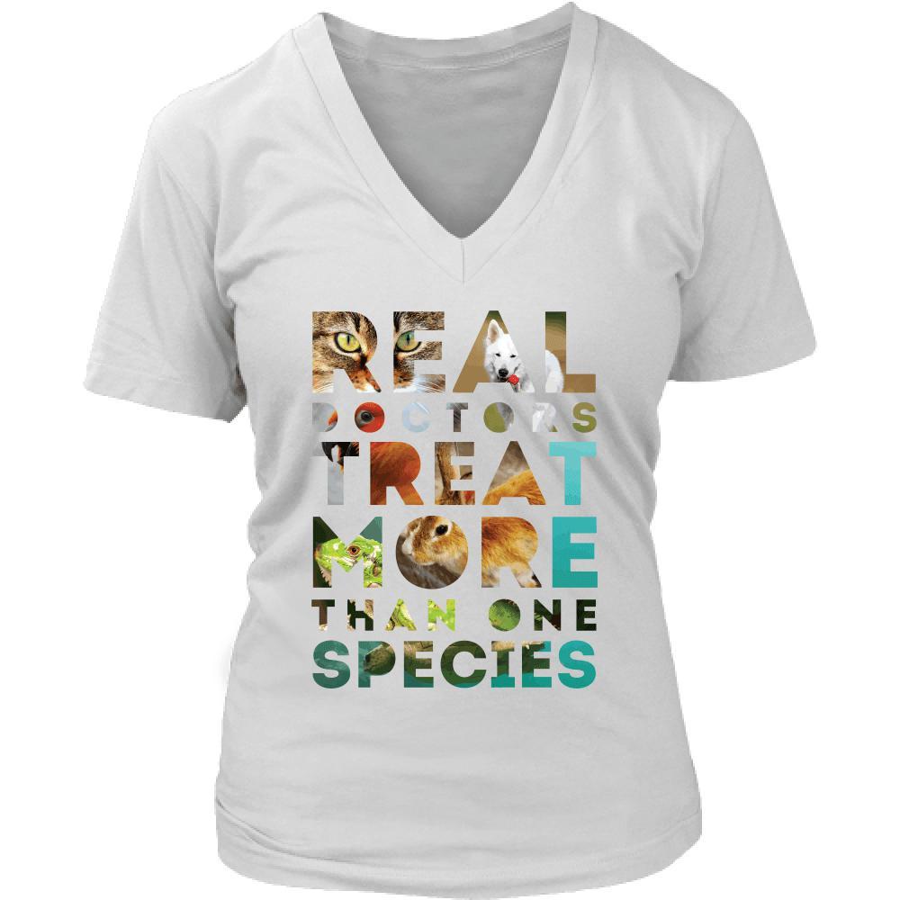Veterinary T Shirt - Real Doctors treat more than one species-T-shirt-Teelime | shirts-hoodies-mugs