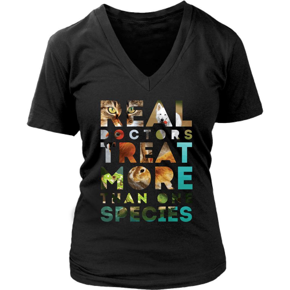Veterinary T Shirt - Real Doctors treat more than one species-T-shirt-Teelime | shirts-hoodies-mugs