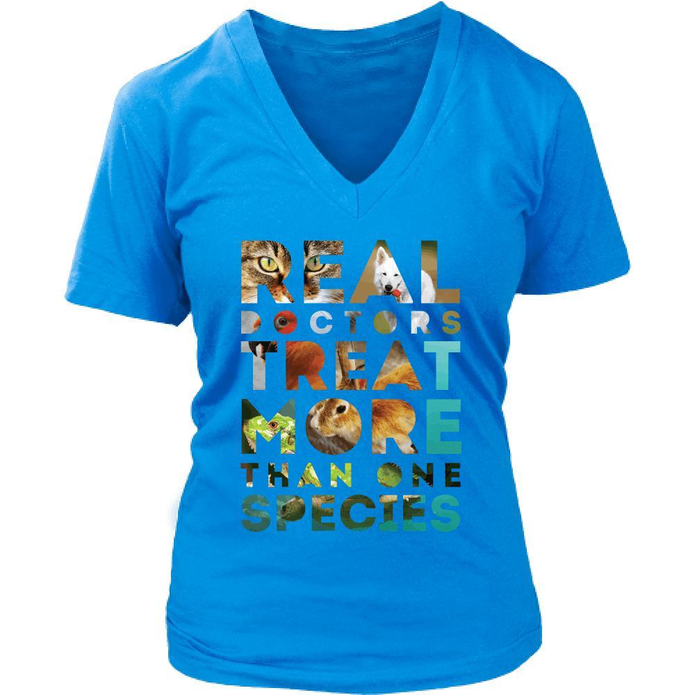 Veterinary T Shirt - Real Doctors treat more than one species-T-shirt-Teelime | shirts-hoodies-mugs
