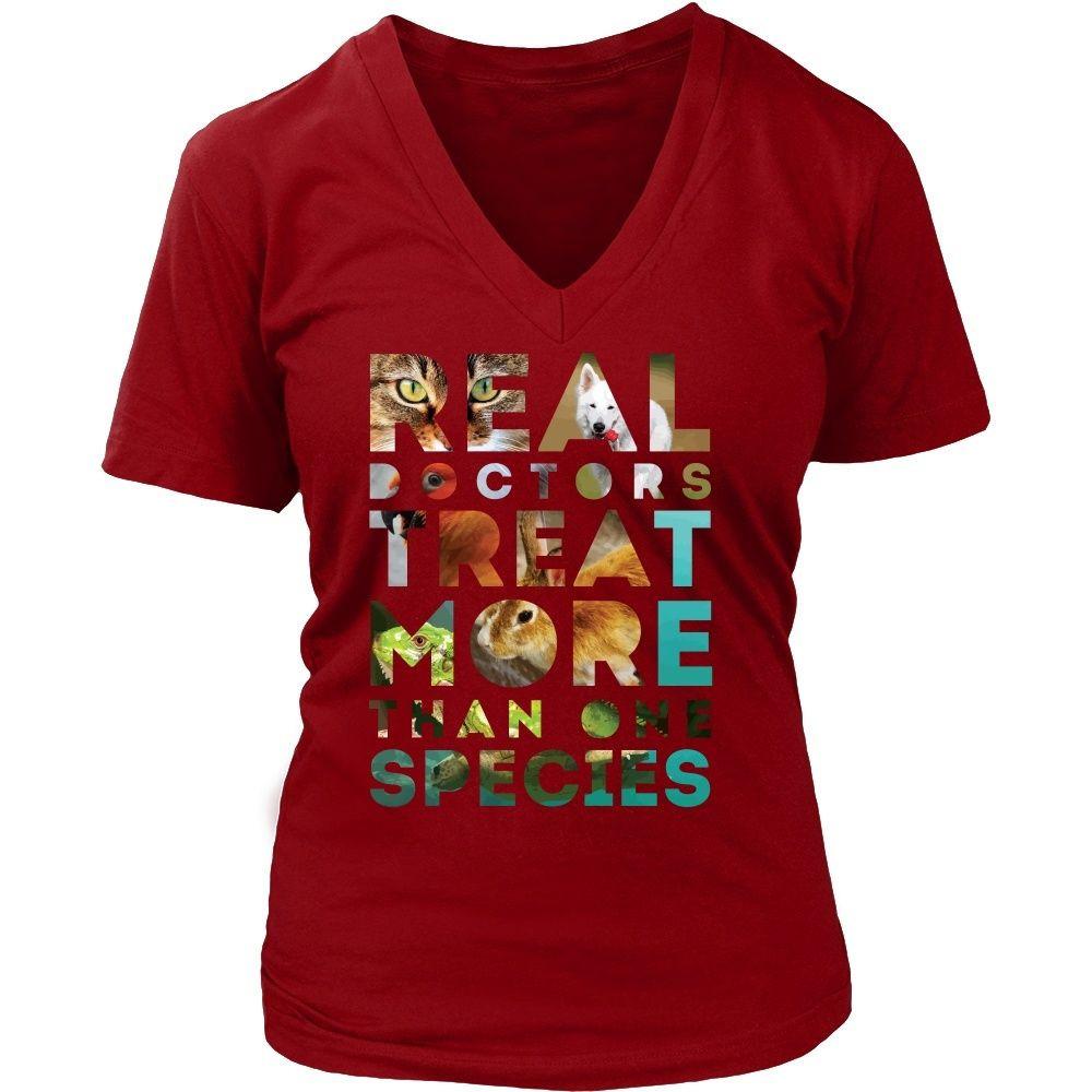Veterinary T Shirt - Real Doctors treat more than one species-T-shirt-Teelime | shirts-hoodies-mugs