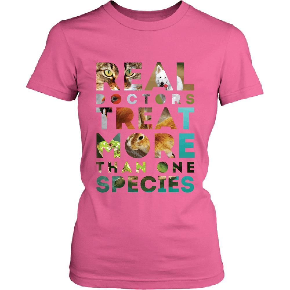 Veterinary T Shirt - Real Doctors treat more than one species-T-shirt-Teelime | shirts-hoodies-mugs