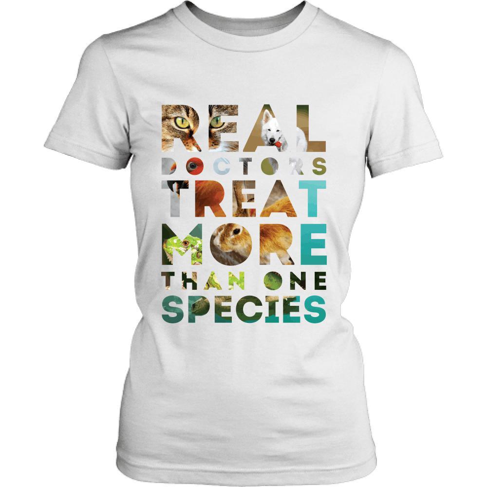 Veterinary T Shirt - Real Doctors treat more than one species-T-shirt-Teelime | shirts-hoodies-mugs