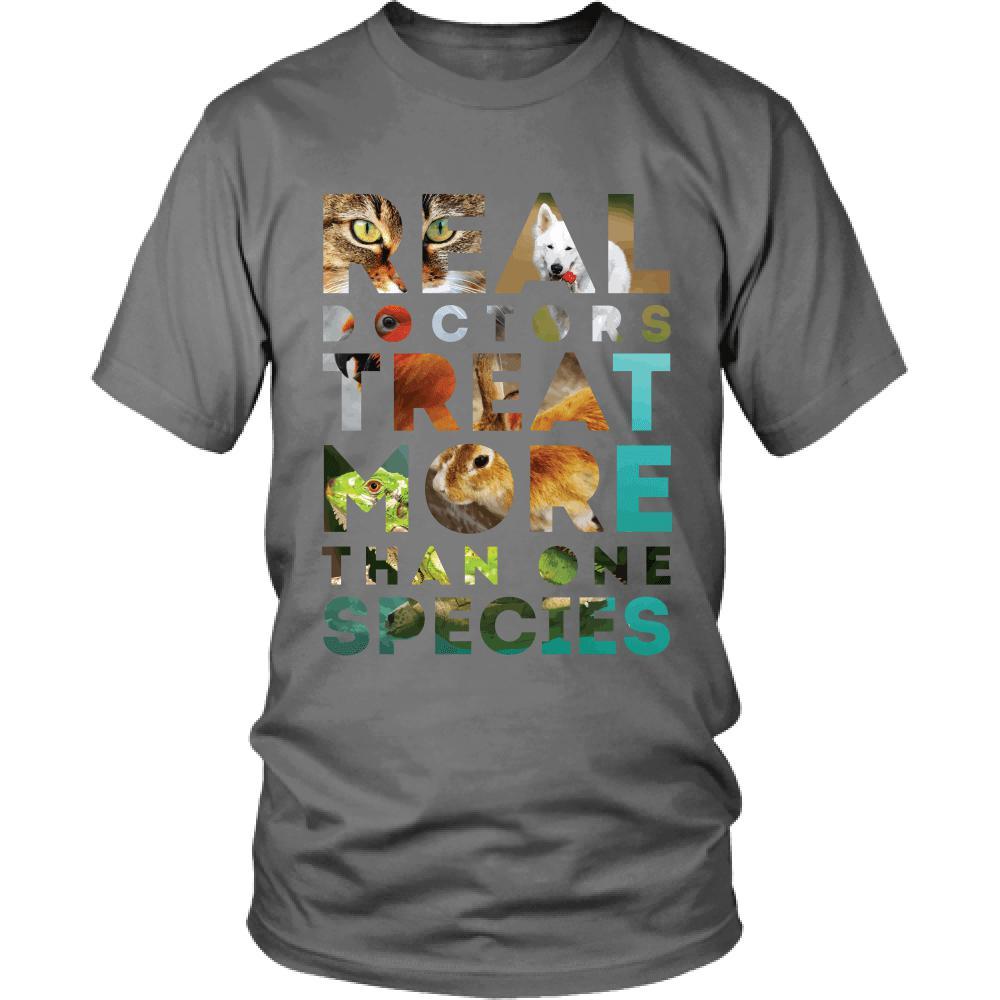 Veterinary T Shirt - Real Doctors treat more than one species-T-shirt-Teelime | shirts-hoodies-mugs