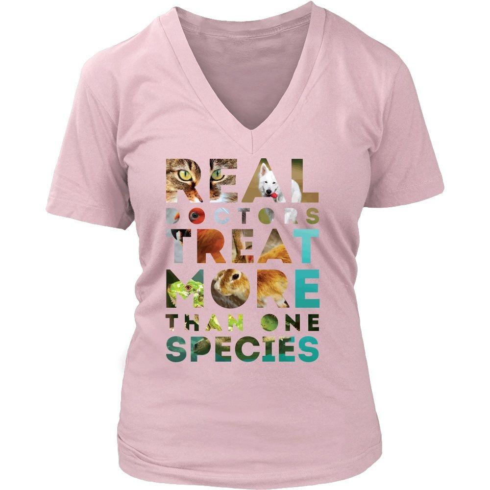 Veterinary T Shirt - Real Doctors treat more than one species-T-shirt-Teelime | shirts-hoodies-mugs