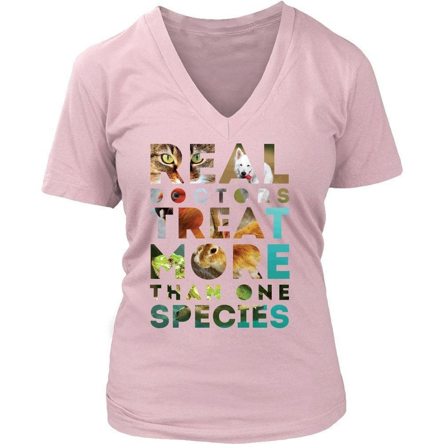 Veterinary T Shirt - Real Doctors treat more than one species-T-shirt-Teelime | shirts-hoodies-mugs