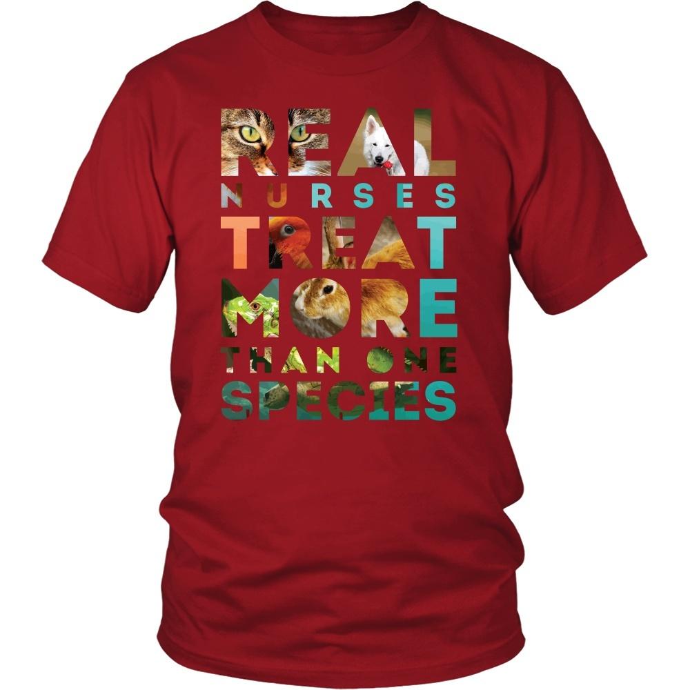 Veterinary T Shirt - Real Nurses treat more than one species-T-shirt-Teelime | shirts-hoodies-mugs