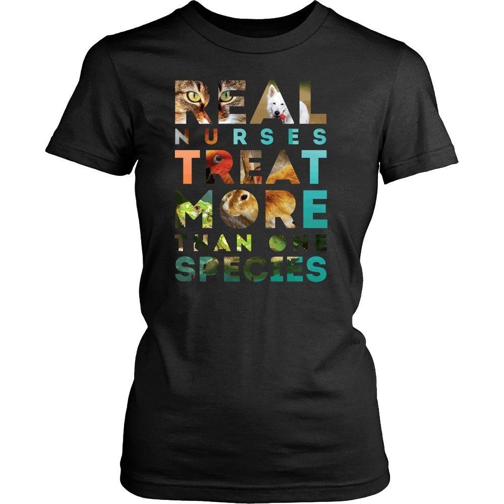 Veterinary T Shirt - Real Nurses treat more than one species-T-shirt-Teelime | shirts-hoodies-mugs