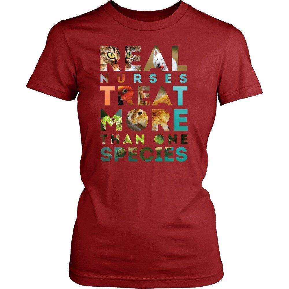 Veterinary T Shirt - Real Nurses treat more than one species-T-shirt-Teelime | shirts-hoodies-mugs