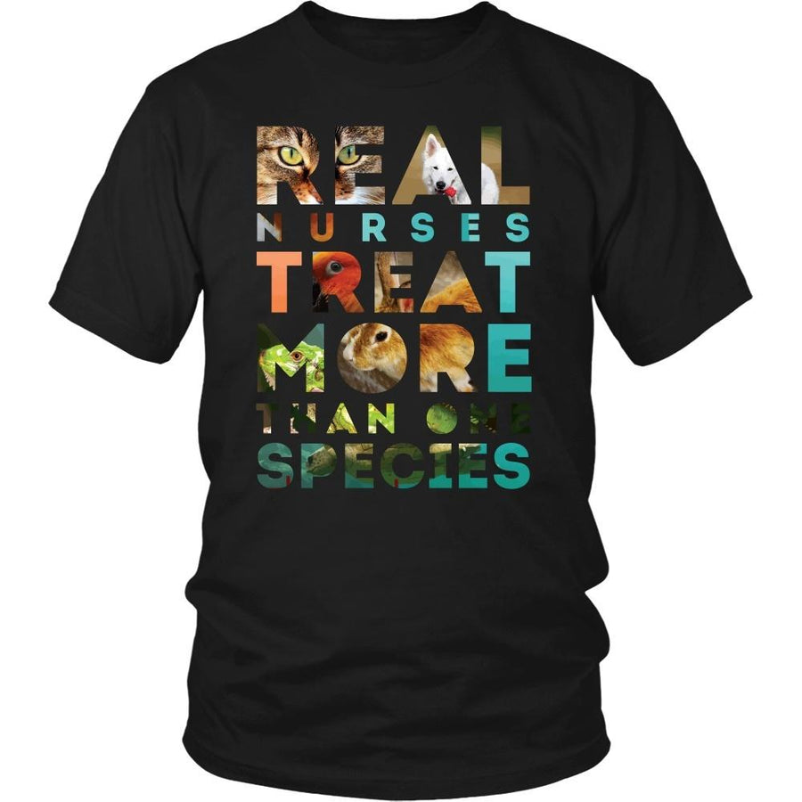 Veterinary T Shirt - Real Nurses treat more than one species-T-shirt-Teelime | shirts-hoodies-mugs