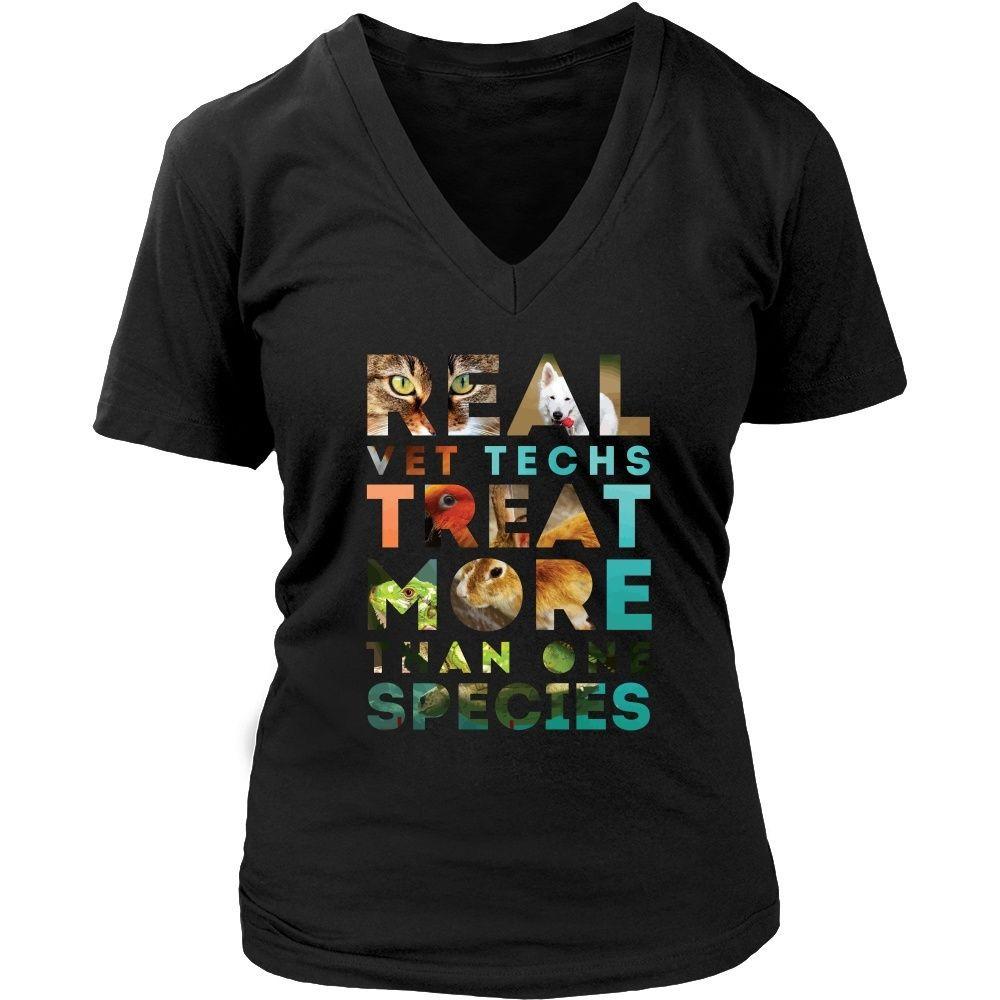 Veterinary T Shirt - Real Vet Techs treat more than one species-T-shirt-Teelime | shirts-hoodies-mugs