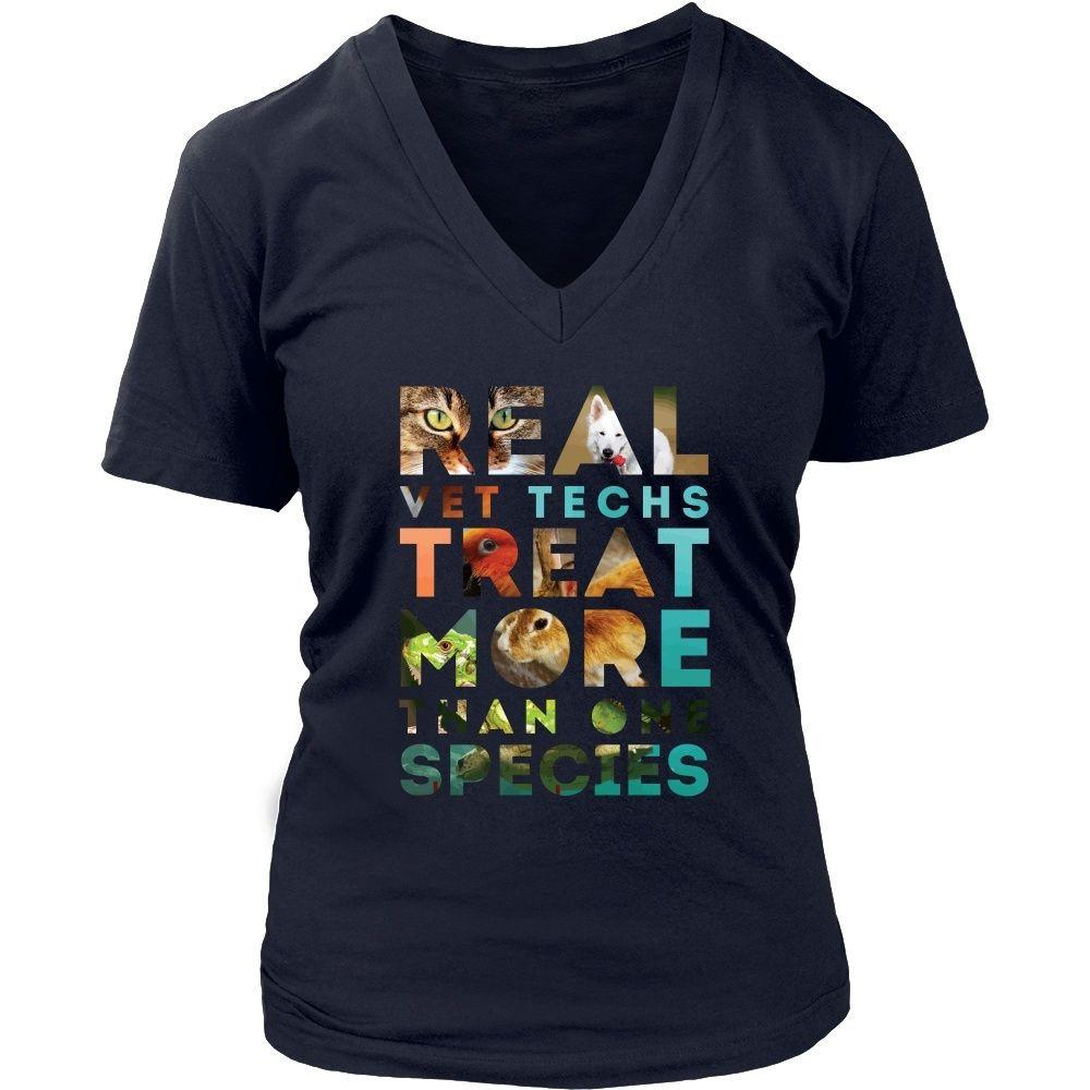 Veterinary T Shirt - Real Vet Techs treat more than one species-T-shirt-Teelime | shirts-hoodies-mugs