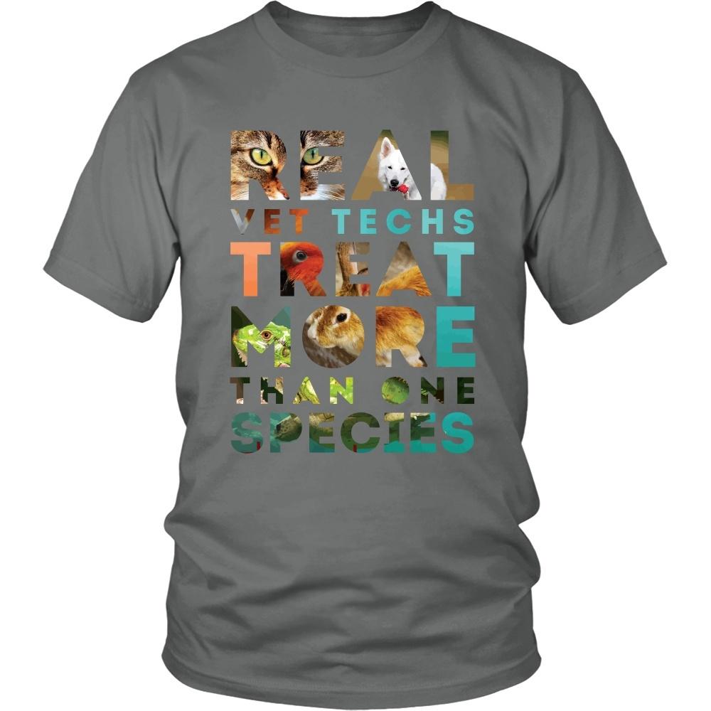 Veterinary T Shirt - Real Vet Techs treat more than one species-T-shirt-Teelime | shirts-hoodies-mugs