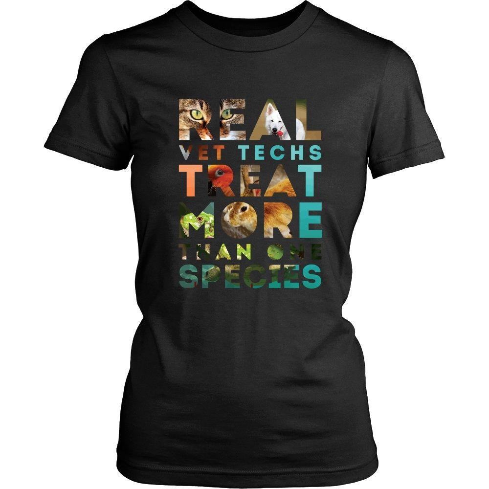 Veterinary T Shirt - Real Vet Techs treat more than one species-T-shirt-Teelime | shirts-hoodies-mugs