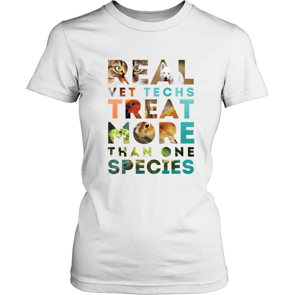 Veterinary T Shirt - Real Vet Techs treat more than one species-T-shirt-Teelime | shirts-hoodies-mugs