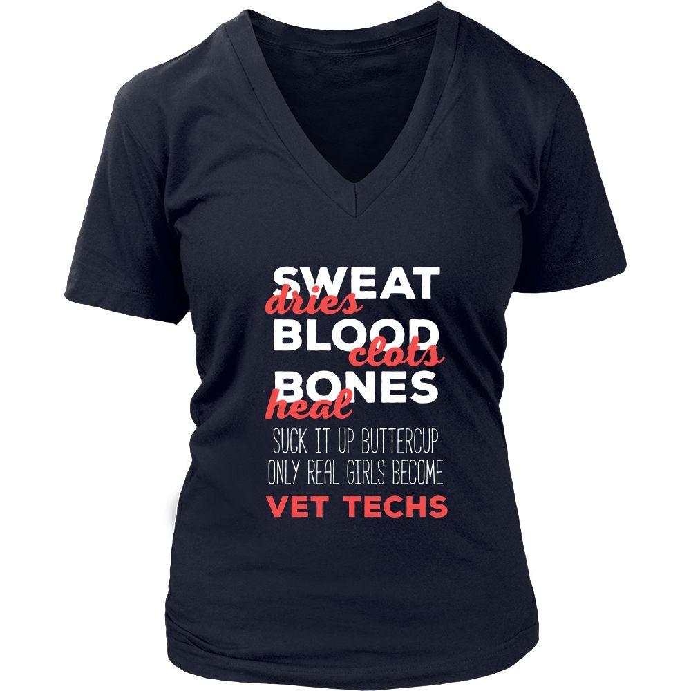 Veterinary T Shirt - Suck it up Buttercup Only Real Girls Become Vet Techs-T-shirt-Teelime | shirts-hoodies-mugs
