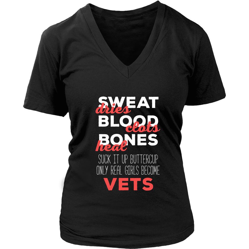 Veterinary T Shirt - Suck it up Buttercup Only Real Girls Become Vets-T-shirt-Teelime | shirts-hoodies-mugs
