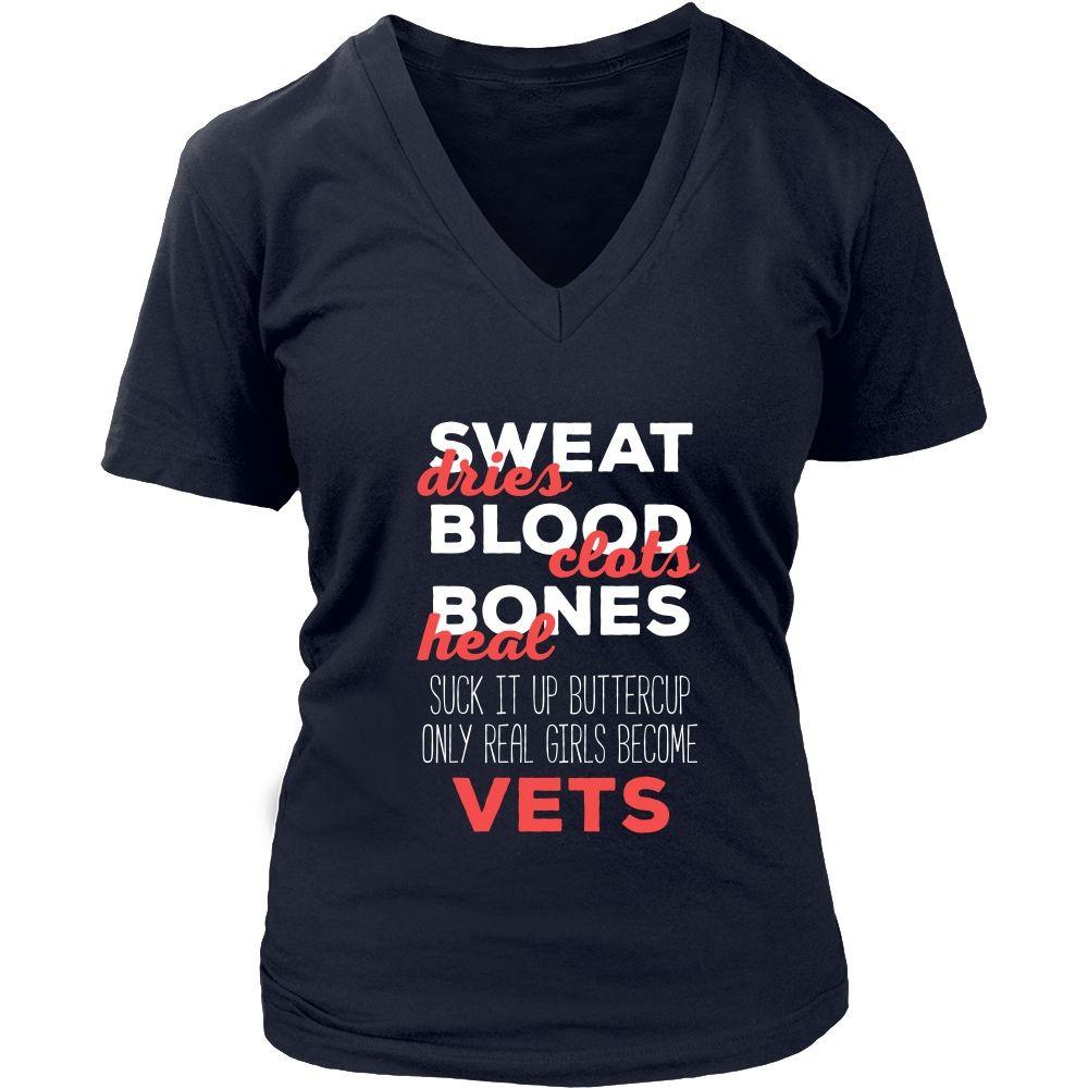 Veterinary T Shirt - Suck it up Buttercup Only Real Girls Become Vets-T-shirt-Teelime | shirts-hoodies-mugs