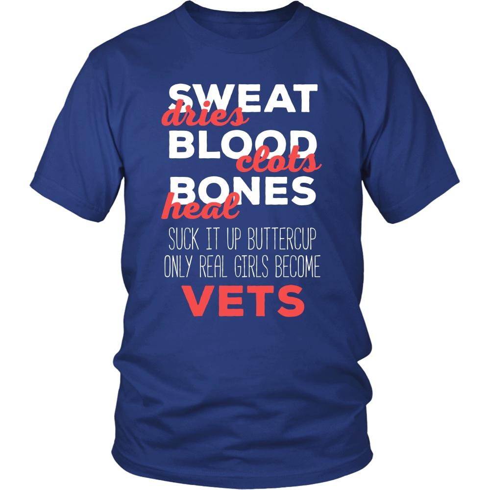 Veterinary T Shirt - Suck it up Buttercup Only Real Girls Become Vets-T-shirt-Teelime | shirts-hoodies-mugs