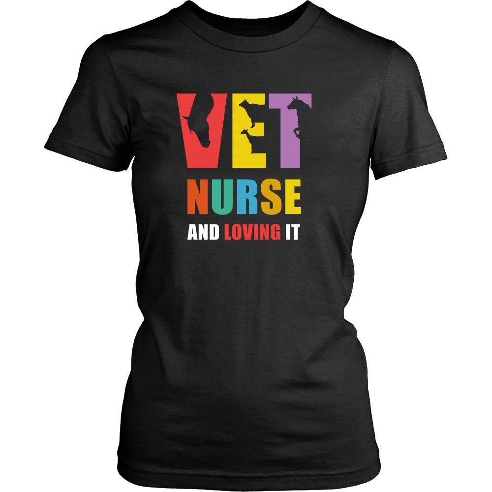 Veterinary T Shirt - Vet Nurse and Loving it-T-shirt-Teelime | shirts-hoodies-mugs