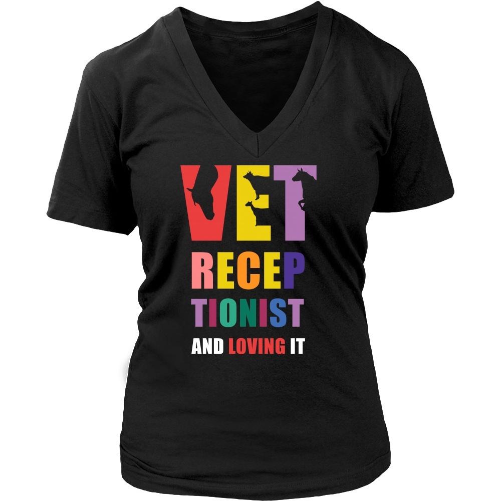 Veterinary T Shirt - Vet Receptionist and Loving it-T-shirt-Teelime | shirts-hoodies-mugs