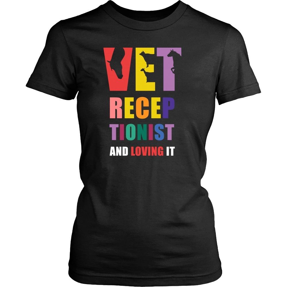 Veterinary T Shirt - Vet Receptionist and Loving it-T-shirt-Teelime | shirts-hoodies-mugs