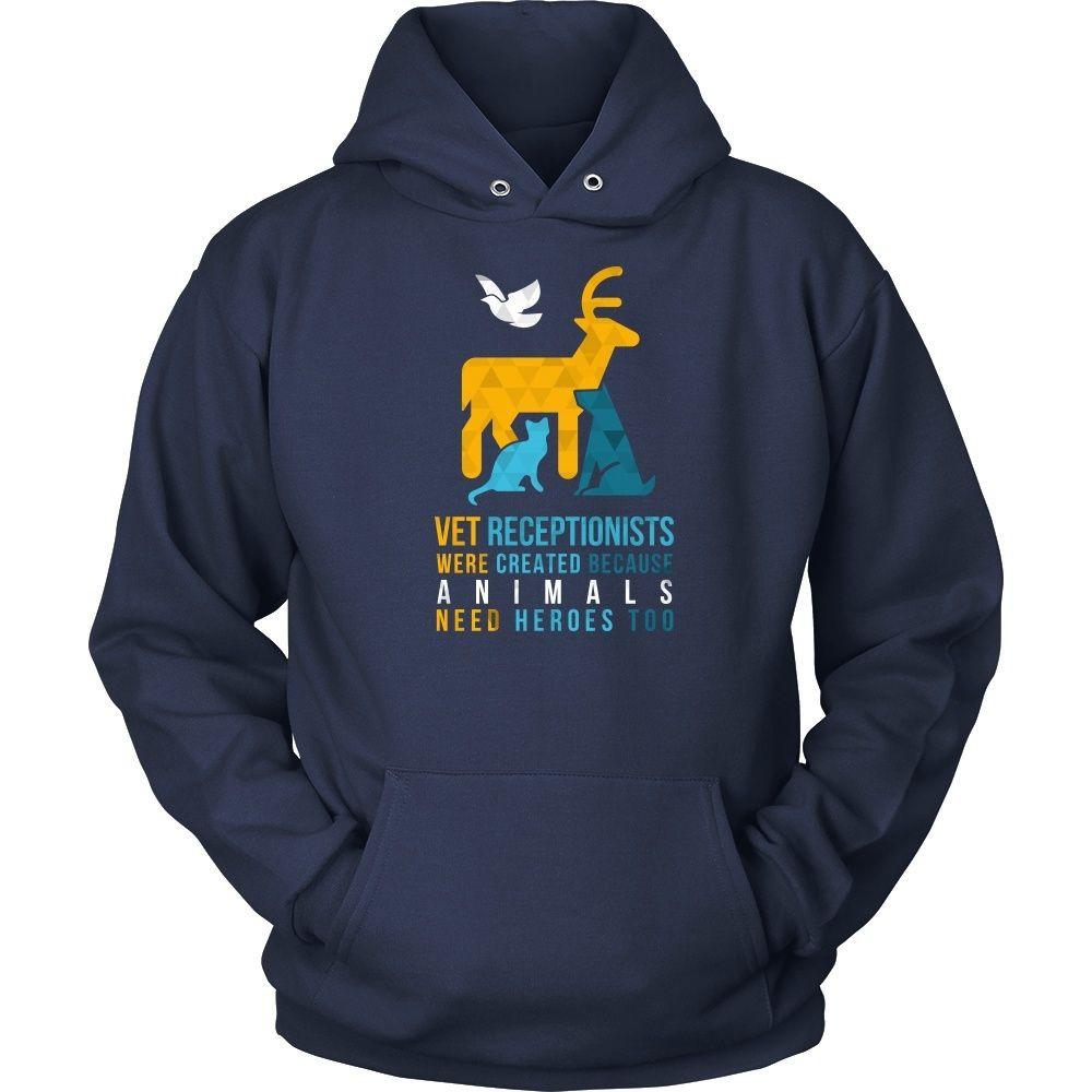 Veterinary T Shirt - Vet Receptionists were created because Animals need heroes too-T-shirt-Teelime | shirts-hoodies-mugs