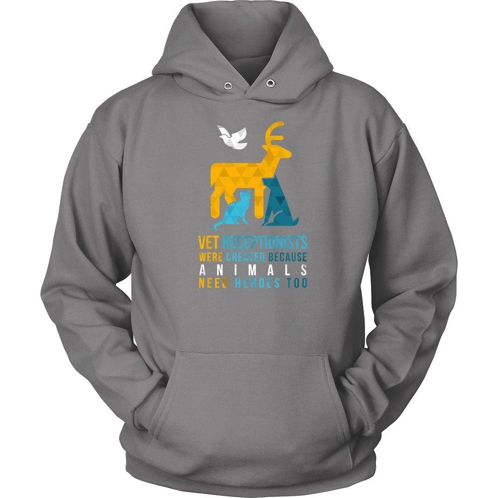 Veterinary T Shirt - Vet Receptionists were created because Animals need heroes too-T-shirt-Teelime | shirts-hoodies-mugs