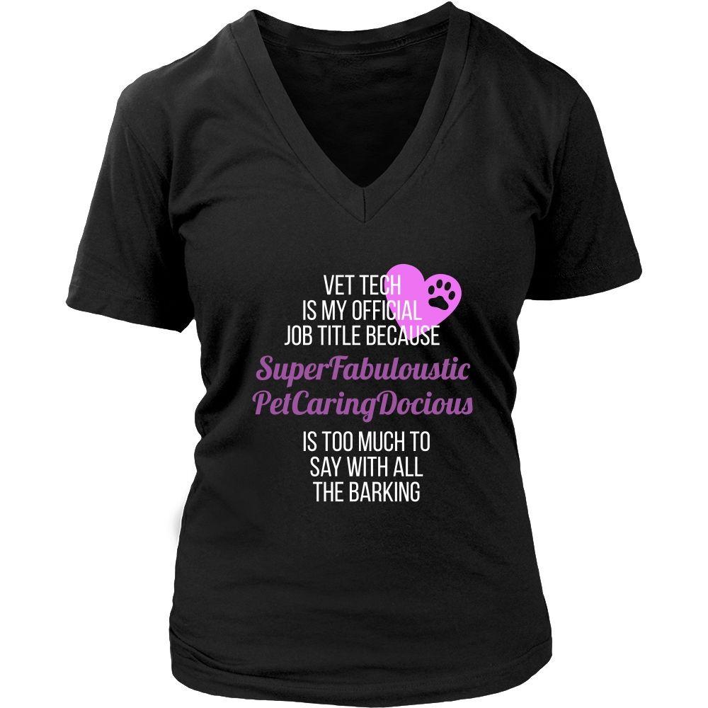 Veterinary T Shirt - Vet Tech Super Fabuloustic Pet Caring-T-shirt-Teelime | shirts-hoodies-mugs