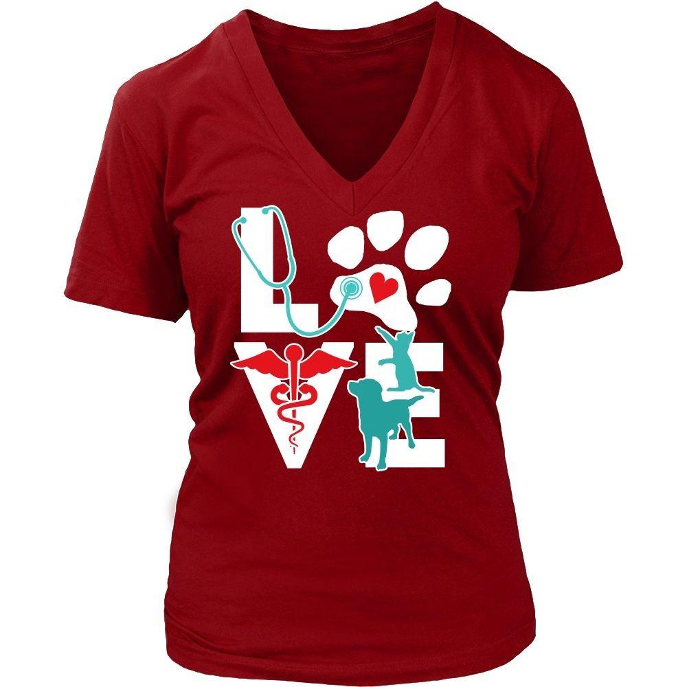 Veterinary T Shirt - Veterinarian Love Cat and Dog-T-shirt-Teelime | shirts-hoodies-mugs